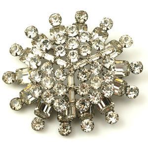 Huge Vintage Crystal Rhinestone Brooch
